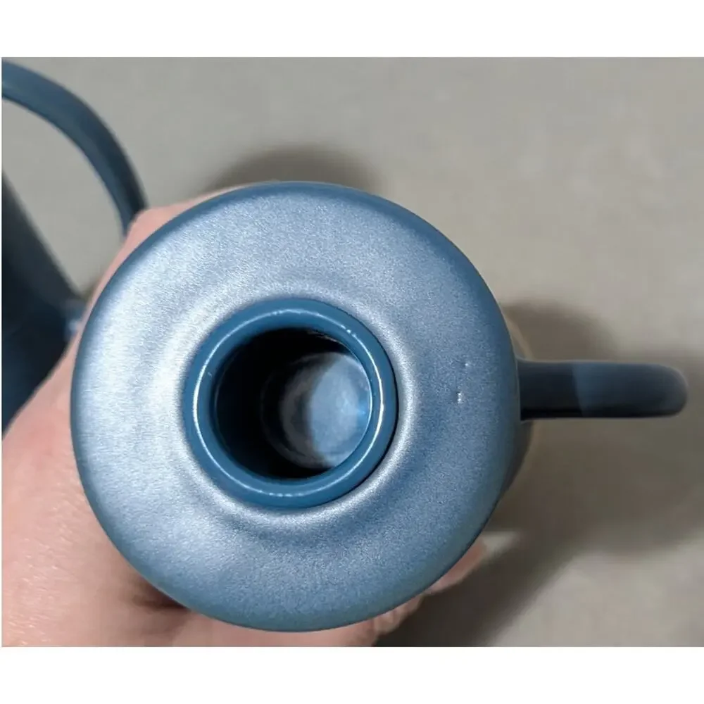 Crate & Barrel Sibely Ceramic Taper Holders Mid Century Modern Farmhouse Blue